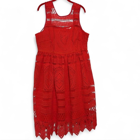Lost Ink red fit and flare dress - Picture 1 of 8